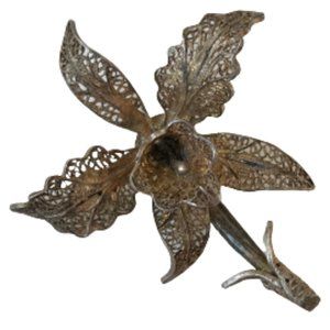 Topazio Gold plating Sterling Silver Flower Brooch